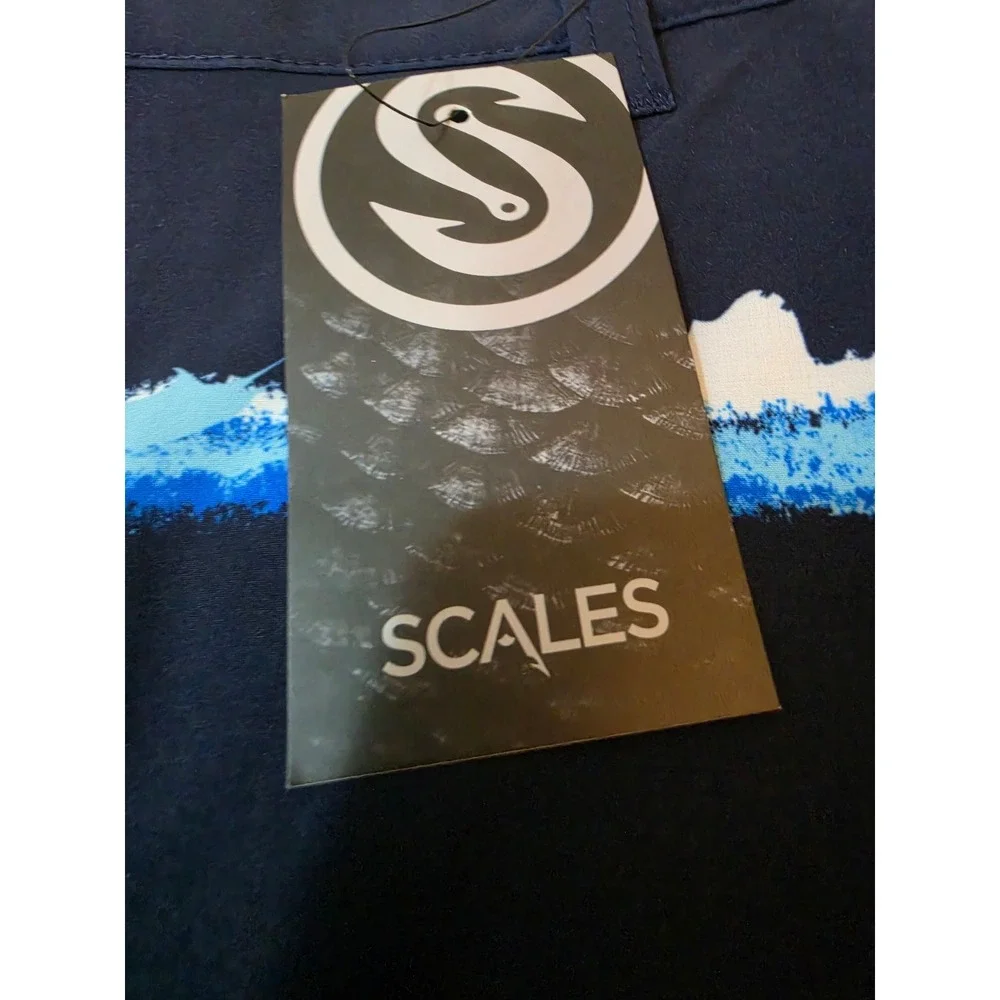 NWT Scales Gear Men's Striker Stripes Walkshorts - Navy Blue, Size 34